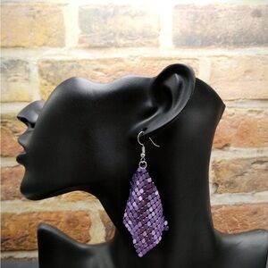 Elegant Purple Dangle Earrings